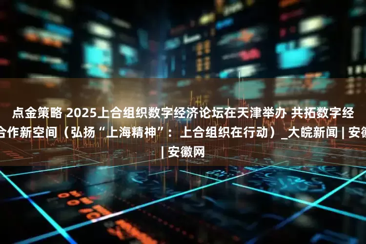 点金策略 2025上合组织数字经济论坛在天津举办 共拓数字经济合作新空间（弘扬“上海精神”：上合组织在行动）_大皖新闻 | 安徽网